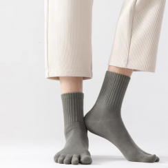 40 Prs 5 Finger Anti Bacterial Crew Socks for Men