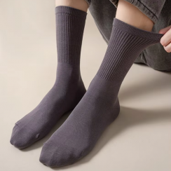 60 Prs Simple Mens Solid Color Breathable Sweat Absorbing Socks