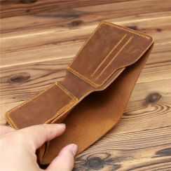 4 Pcs Cowhide Mens Retro Wallet